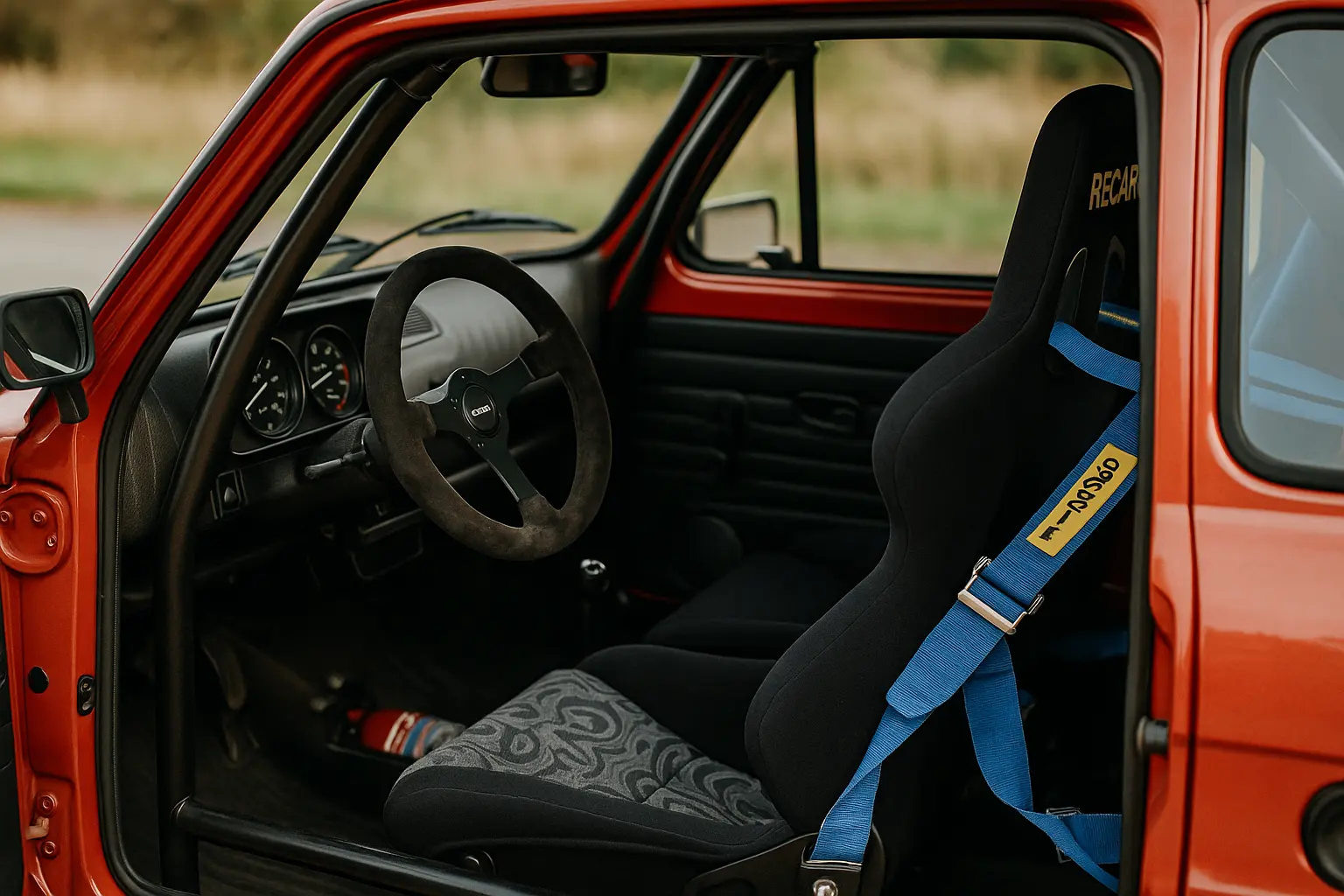 Jak wygląda rajdowy maluch od środka?